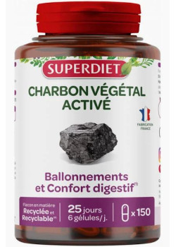 CARBON VEGETAL ACTIVADO 200MG 150 CAPSULAS - SUPER DIET - 3428881176701