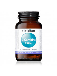 L-CARNITINA (500MG) 30 VEG CAPS - VIRIDIAN - 5060003590156