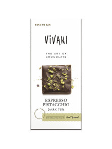 CHOCOLATE NEGRO 75% CON CAFE Y PISTACHO 80GR BIO - VIVANI - 4044889005158