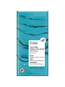 CHOCOLATE NEGRO PANAMA CON FLOR DE SAL DE MALLORCA 75% CACAO 80GR - VIVANI - 4044889004342